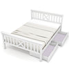 3FT Single 4FT6 Double Wooden Bed Frame with Storage Drawers Solid Pine Wood Bed