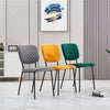 2/4PCS Dining Chairs Set Velvet Padded Seat Metal Legs Kitchen Chair Home Office
