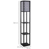 Modern Shelf Floor Lamp Light with 4-tier Open Shelves Wooden