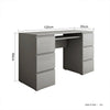 Computer Desk Desktop Laptop PC Table Workstation Drawers Home Office White/Grey