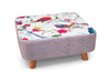 Large Footstool Luxury Upholstered Fabric Foot Rest Ottoman Decor with Legs