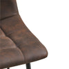 2 Pcs Brown Faux Leather/PU/ Velvet Dining Chairs Lint Chair Padded Dining Room