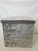 Crushed Velvet Toy Diamante Ottoman Folding Storage Pouffe Box Stool Seat Silver