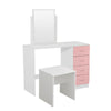 Modern Dressing Table Set Makeup Desk w/4 Drawer Large Mirror &Stool Bedroom UK