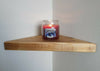 RUSTIC CHUNKY RECLAIMED WOODEN CORNER SHELF SHELVES BESPOKE 43cm WITH BRACKETS