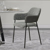 2* Grey Fabric+PU Armchairs Dining Chairs Kitchen Dining Room Modern Office