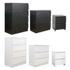 Modern Bedside Table Cabinet 2/3/4 Drawers Nightstand Storage Bedroom Furniture