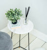 Solid Marble Side Table - Black Legs