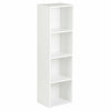 4 Tiers White High Bookcase Shelves Free Standing Corner Cube Storage Rack Unit