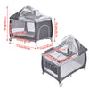 Portable Baby Travel Cot Crib Bassinet Bed Playpen Infants with Mattress Folding