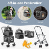 Double-Layer Pet Stroller Pushchair 3-in-1 Folding Dog Cat Walk Travel Carrier