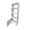 4 Tier 150cm Bookshelf Tall Unit Display Bookcase Book Shelf Storage White Door