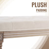 Vintage French Hallway 80cm Bench Dining Bench Seat Rubberwood & Tufted Cushion