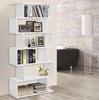 WOODEN BOOKCASE BOOKSHELF S SHAPE 6 TIER SHELVES FREE SHELVING MULTIFUNCTIONAL