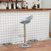 2* Grey Bar Stools Curved Glossy ABS Seat Gas Lift Swivel Chrome Leg Pub Club