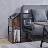 Wooden Industrial End Table Narrow Nightstand Side Table Side Sofa End Desk UK