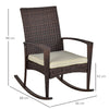 Outsunny Patio Rattan Rocking Chair Bistro Seat Wicker Outdoor Garden w/ Cushion