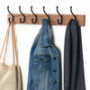4 6 Oak Finish Heavy Duty Double Coat Hooks Wall Or Door Mountable