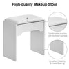 White Dressing Table Stool Vanity Set Makeup Desk 5 Drawers with Sliding mirror