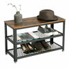 Industrial Shoe Bench Rustic Hallway Furniture Vintage Retro Metal Tier Storage