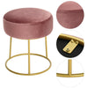 Round Vanity Bedroom Velvet Dressing Table Chair Stool Pouffe Metal Golden Leg