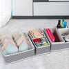 6 Section Canvas Storage Box Wardrobe Organiser Drawer Socks Ties Box Divide