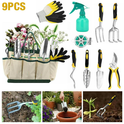 10pcs Gardening Tools Set Gift Garden Hand Tool Kit DIY Non Slip Ergonomic