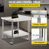 Stainless Steel Work Prep Table Kitchen Work Table 24x15in w/ 4 Casters
