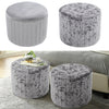 Velvet Fabric Footstool Round Pouffe Stools Dressing Table Vanity Stool Chair