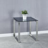 55cm Square Coffee Table with Clear Grey Tempered Glass Top & Chrome Base Design