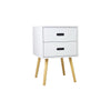 Retro 2 Drawer Bedside Side Table Storage Cabinet Unit, 40 x 40 x 61.5cms