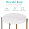 Marble Gold Round Coffee Table Accent Table Sofa Side Table Living Room Storage