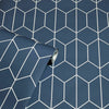 Linear Hexagons Geometric Honeycomb Shapes Arthouse Wallpaper - Navy 909702