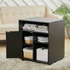 Printer Stand Moveable Filing Cabinet with Storage Shelves Wheels Wood Side Desk