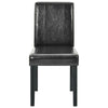 Set of 2 Modern Dining Chairs Kitchen Chair Leather with Solid Wooden Legs Black