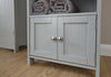 Bathroom Cupboard Storage Unit 2 Door Bath Cupboard 3 Shelf - Grey