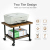 Mobile Under-Desk Printer Stand 2-Tier Printer Cart Industrial Style Office Home