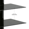 Furinno Alek Modern 3-Tier Floating Wall Shelf for Media Accessories, Black