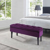 Velvet Storage Ottoman Window Seat Footstool Bench Trunk Pouffe Toys Box Bedroom