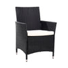 Black Rattan Bistro Set Garden Table Chair Patio Outdoor Conservatory Furniture