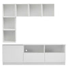 Modern White Living Room Furniture Set Cupboard TV Unit Cabinet 6 Cube Wall Unit