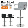 Set of 2 Bar Stools with Armrest & Chrome Footrest Breakfast Bar/Counter/Kitchen