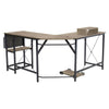 L-Shaped Computer Desk Large Corner Table Workstation with Shelf/Bag/CPU Stand