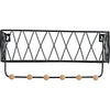 Wall Mounted Shelf Hooks Basket Wire Rack Storage Unit With Key Hanging Hangers