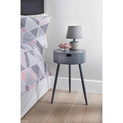 Modern Moden Wooden Grey Bedroom Bedside Side Table Unit Cabinet with Drawer