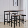 Kitchen Dining Set Steel 2/4Chairs+Tables Wood Seat Retro France Bistro Bar Cafe