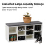 Shoe Bench Shoes Storage Rack Wooden Shelf Cabinet Seat Cushion Hallway Stand
