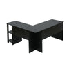 Black/ White Corner Computer Desk L-Shaped Office Workstation Table Book Shelf