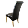 Top Quality Faux Leather Dining Chair Roll Top Scroll Back Kitchen Furniture