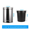 3/5L S/LESS STEEL SILVER PEDAL BIN KITCHEN BATHROOM TOILET RUBBISH Detachable